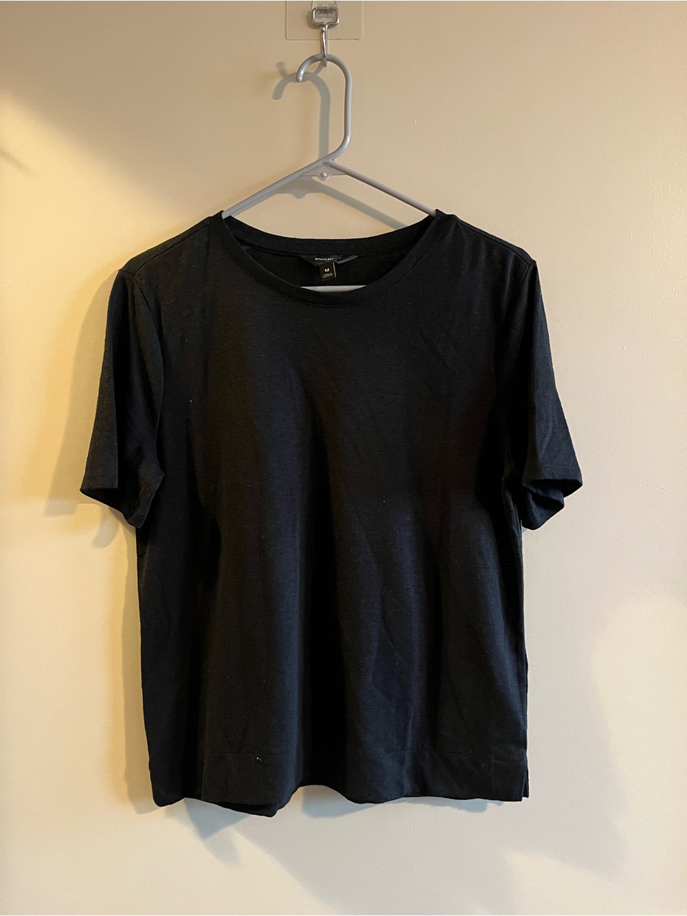 Banana Republic Linen Blend Crew Neck T-Shirt Black Size M
